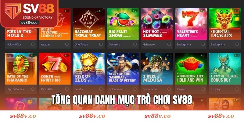 Tổng quan danh mục trò chơi SV88